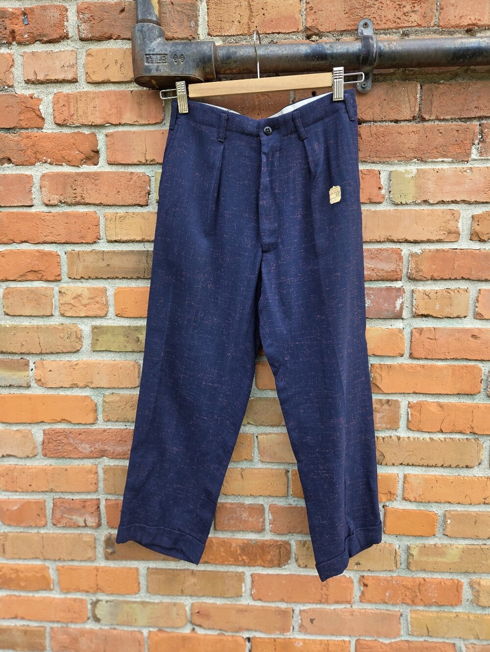 Vintage 1940s navy & purple flecked boys' trousers